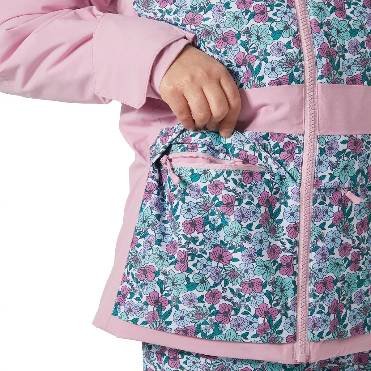 Детская куртка для девочек с принтом JR Stellar Jacket 2.0 Helly Hansen, Pink Lavender Floral AOP — фото 4