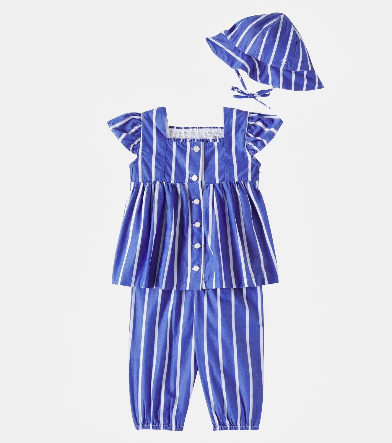 Комплект хлопковых брюк и шапочки Polo Ralph Lauren Kids, синий — фото 2