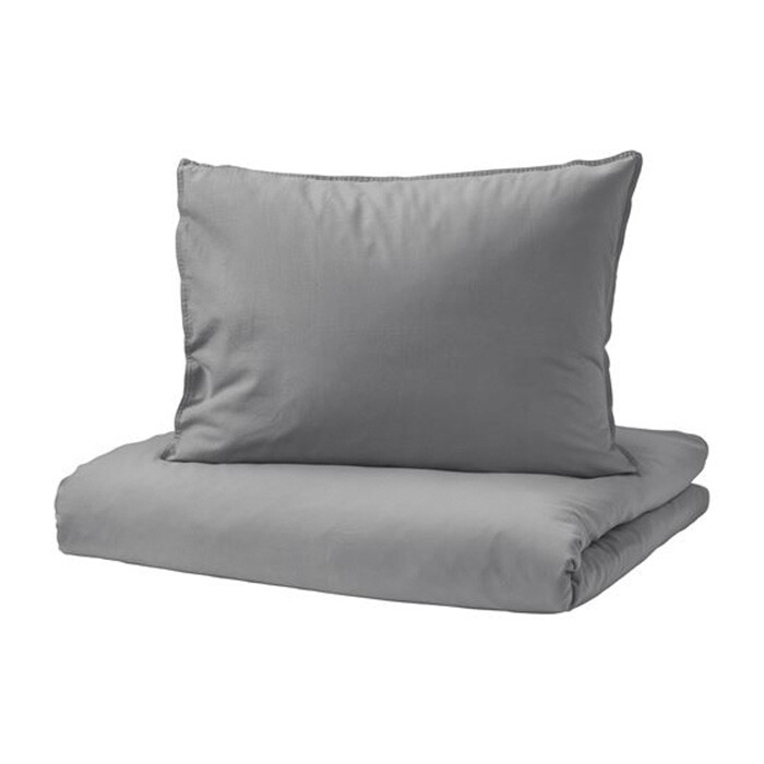 

Комплект постельного белья Ikea Angslilja, 3 предмета, серый