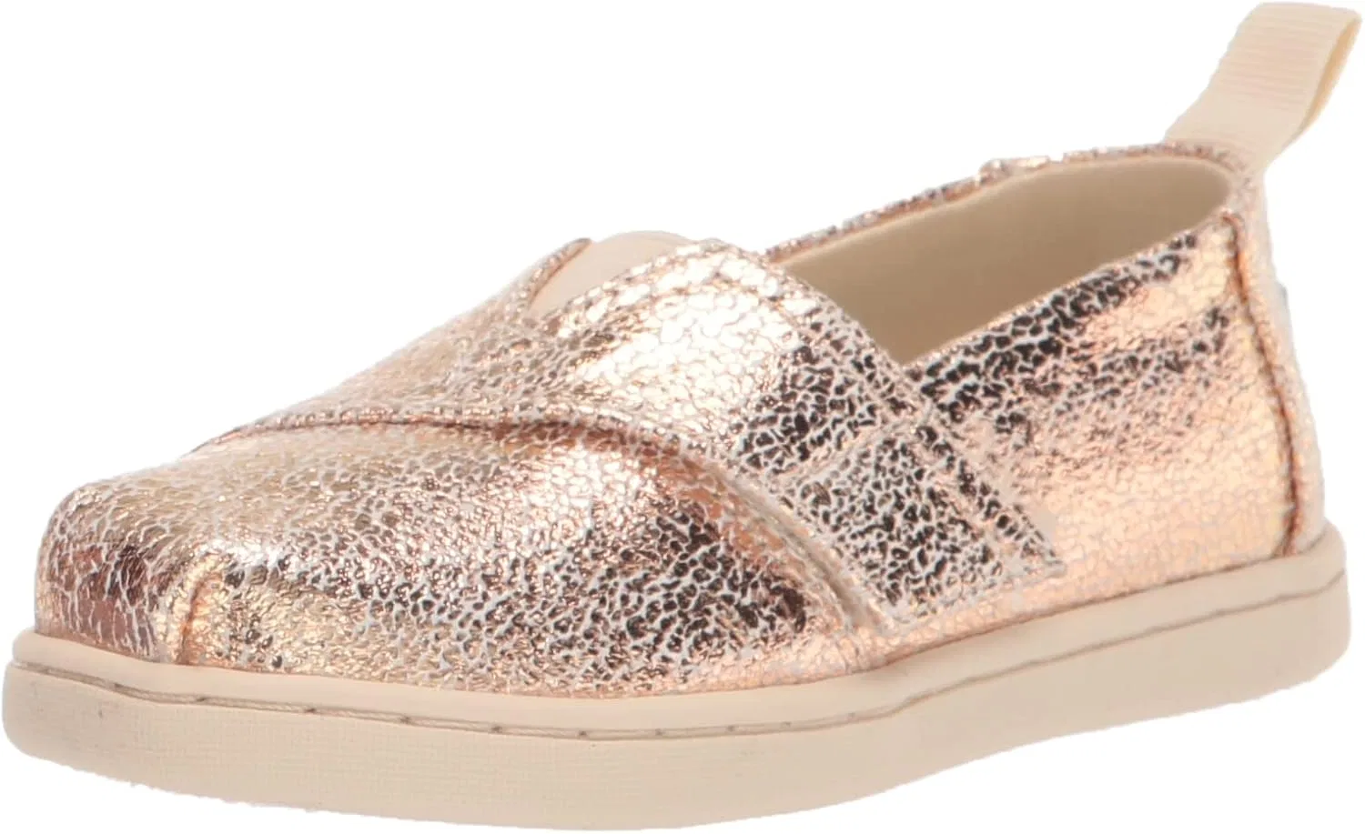 Детские лоферы Crackle Foil Alpargata TOMS, Gold Crackle Foil