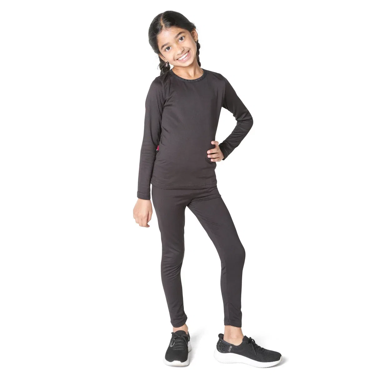 Детский комплект термобелья для девочек с принтом Everyday Kids, Black