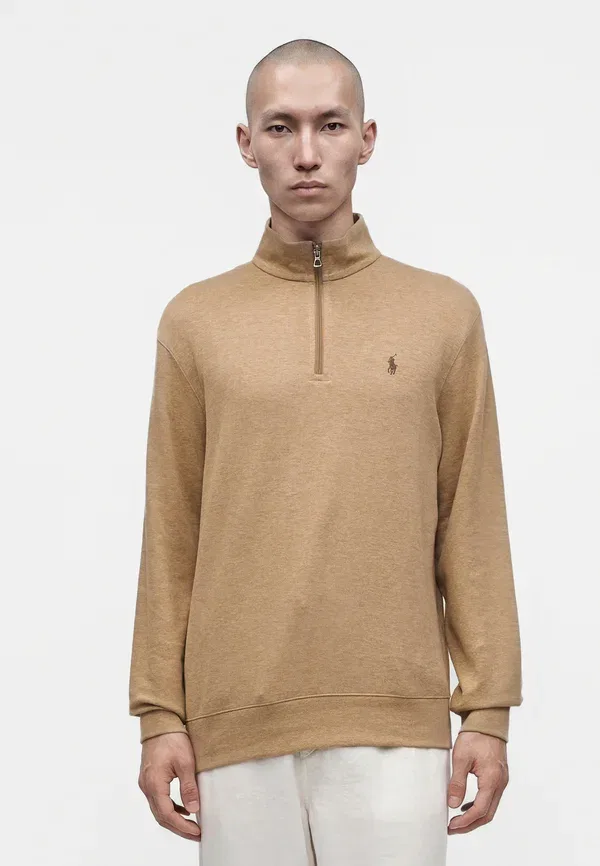 Свитшот с воротником-молнией Marl Polo Ralph Lauren, Warm Brown Heather, коричневый