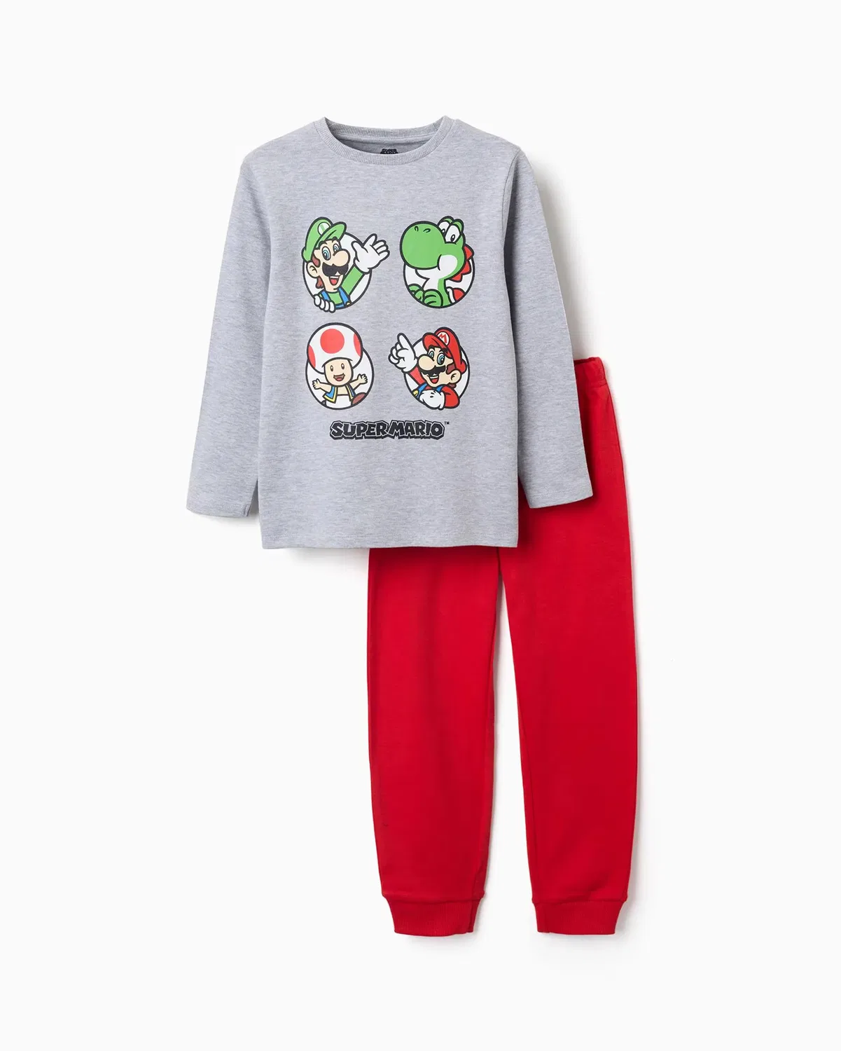 Детский пижамный комплект для мальчиков с принтом Super Mario Zippy, Gris Claro