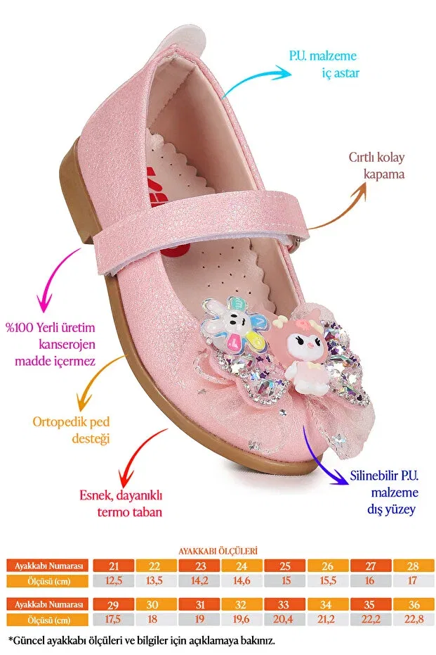 Детские балетки для девочек с принтом Hila velcro glittery baby girl / child ballerina shoes Kiko Kids, White - White — фото 2