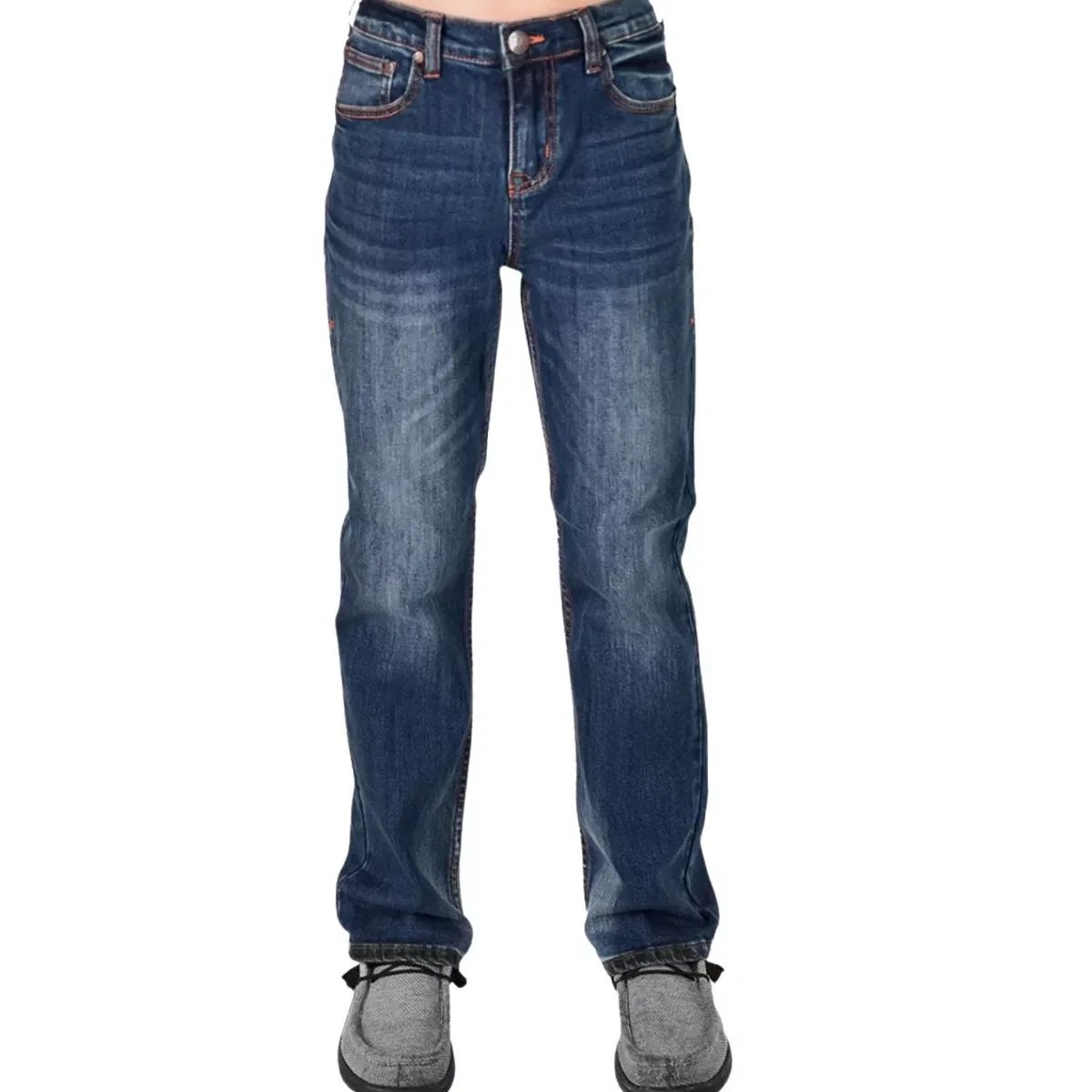 Детские джинсы для мальчиков с заниженной посадкой Fired Up Western Bootcut Cowgirl Tuff Co., Medium Wash
