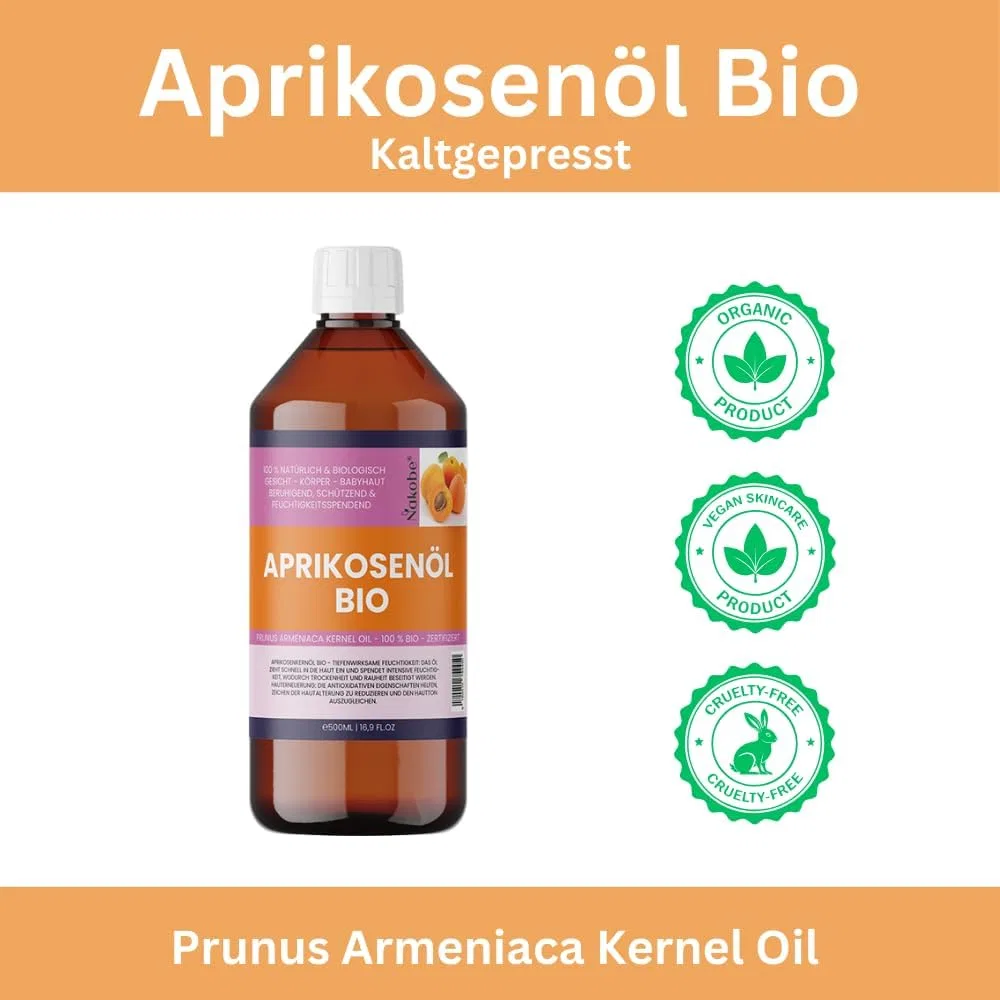 Масло для тела Organic Apricot Kernel Oil, Nakobe, 500 мл — фото 2