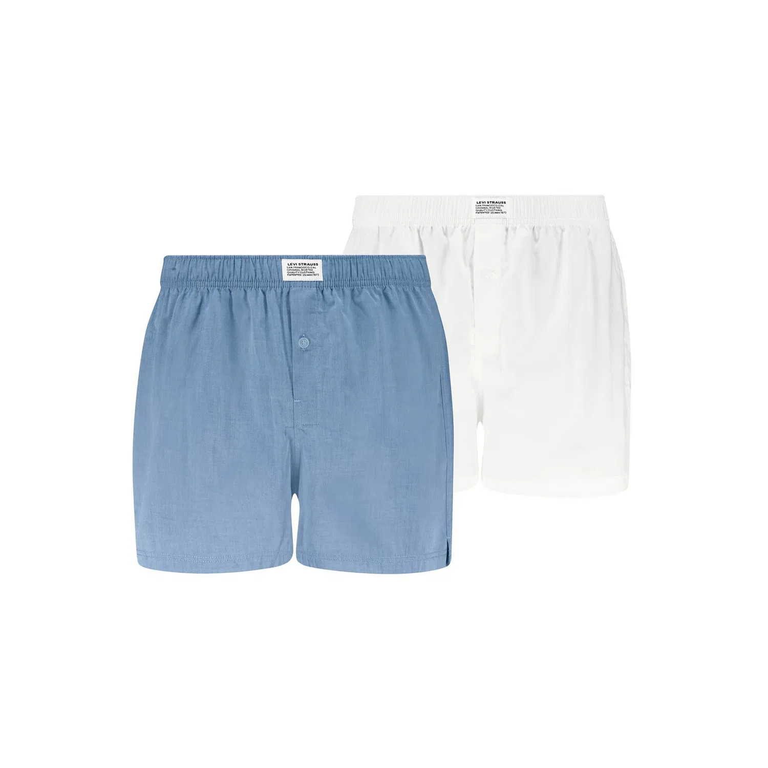 Мужские боксеры из 100% хлопка Levi's, White/Light Blue