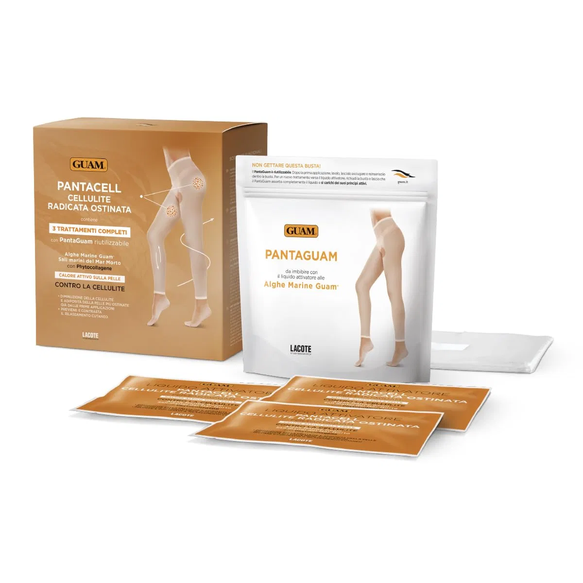 Антицеллюлитный набор Guam Intensive Pantacell Treatment, 3 процедуры, 400 г