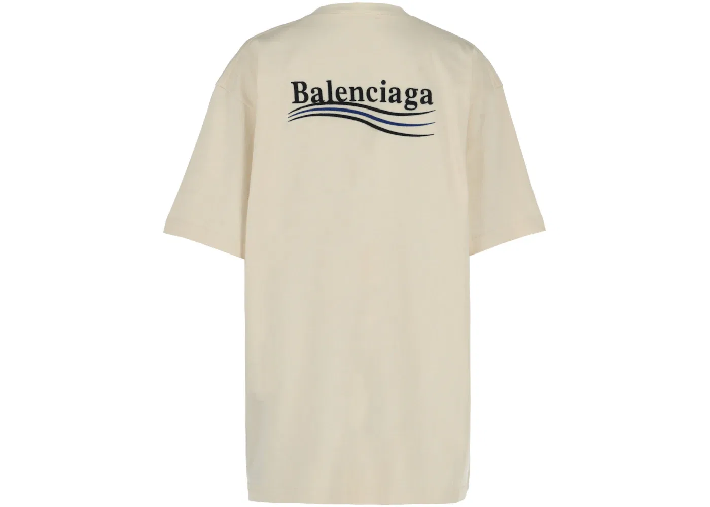 Женская футболка с принтом Political Campaign Balenciaga, Cream Black — фото 2