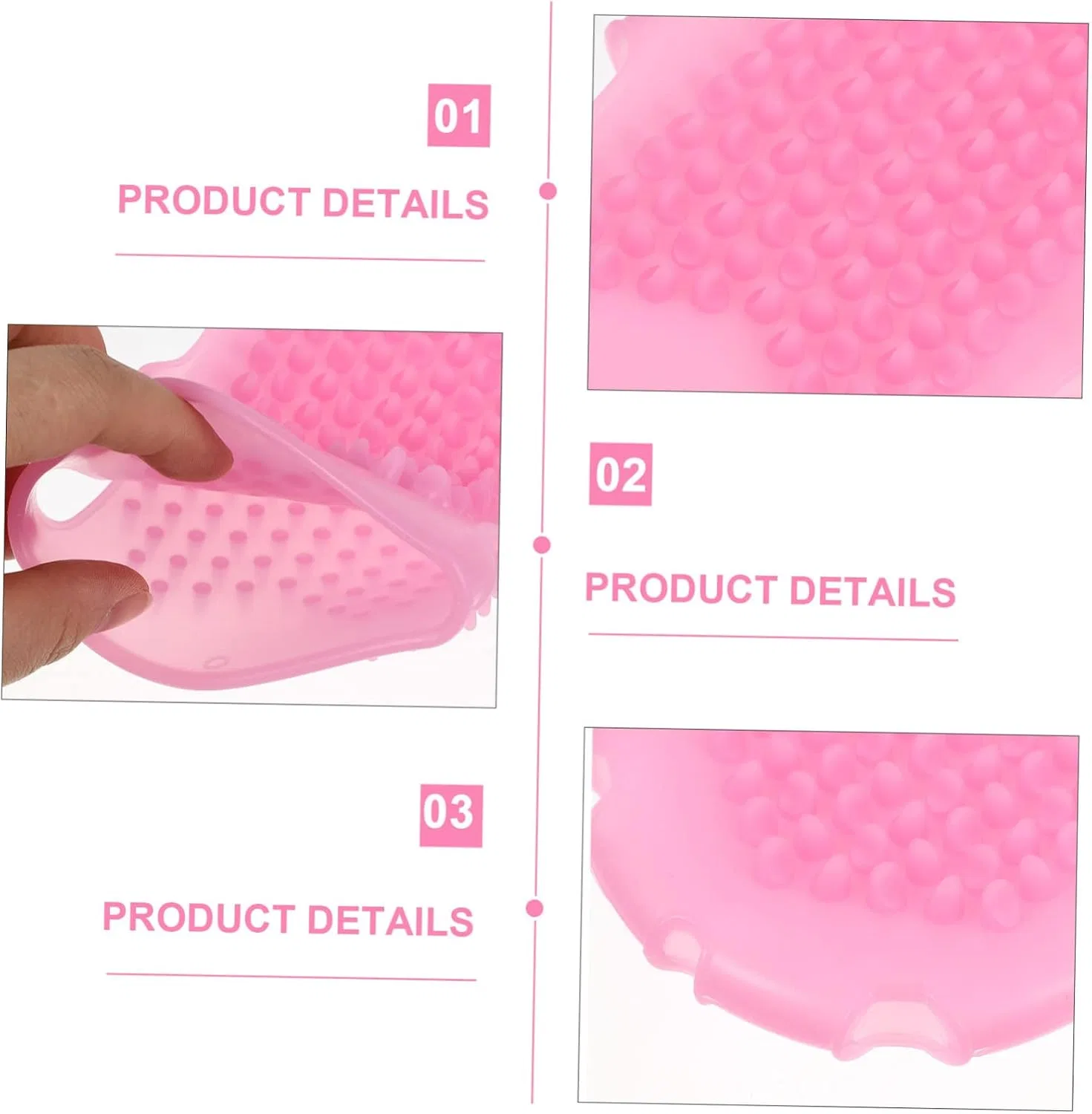 Скребок для тела из силикона, IWOWHERO, 1 шт, 17x10.5x3 см, Pink — фото 3