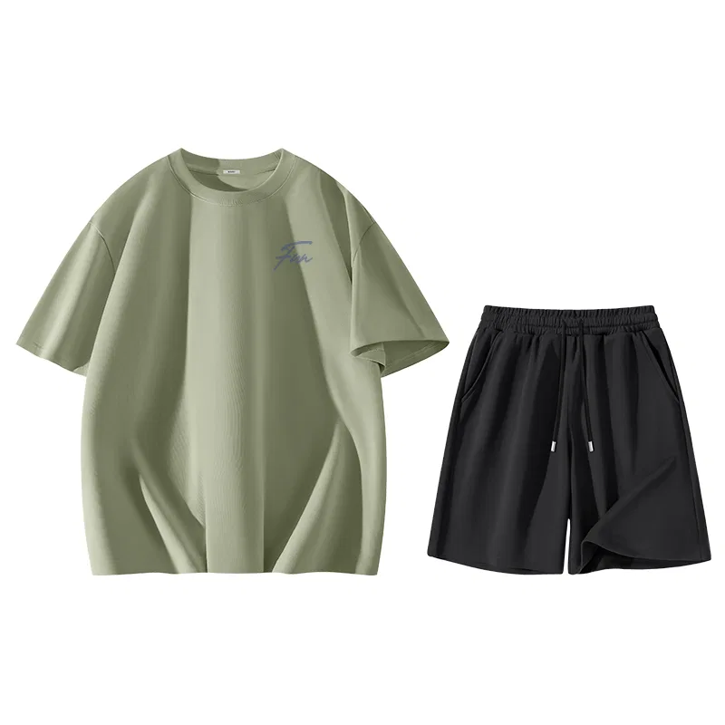 Детский комплект спортивной одежды хлопковый MINISO, Palm Green + Black