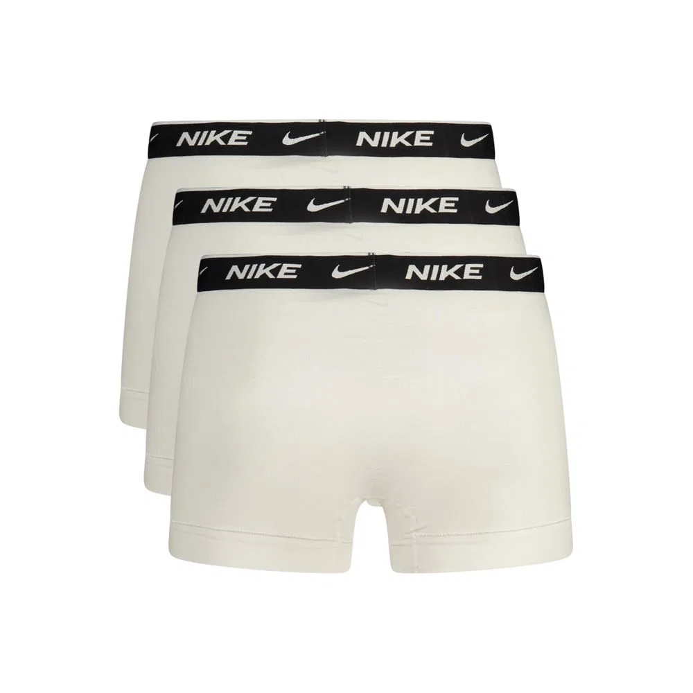 Мужские трусы-боксеры с принтом и логотипом, комплект из 3 штук, White Cotton, Nike, White — фото 2