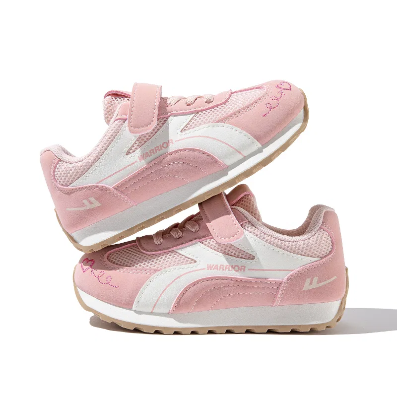 Детские кроссовки с принтом Pink/Beige WARRIOR — фото 4