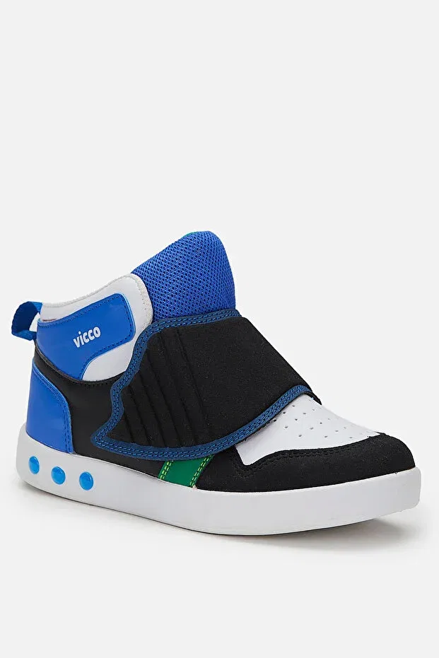 Детские ботинки для девочек на липучке Ufo Lighted Boy's Saks Blue/Black Boots Vicco, Sax Blue - Black — фото 3