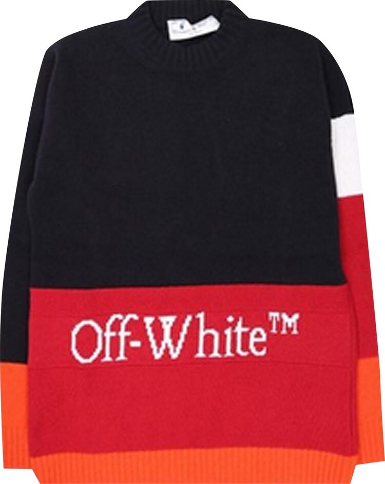 

Толстовка Off-White Color Block Off Crewneck 'Blue/Red', синий