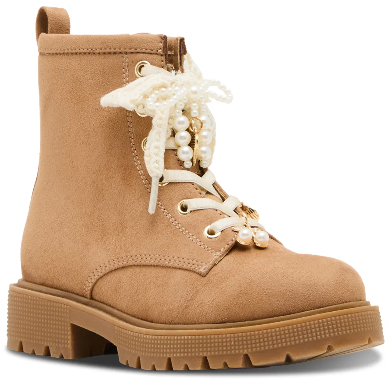 Детские ботинки для девочек с декором из страз JLUXELLE Steve Madden, Tan — фото 2
