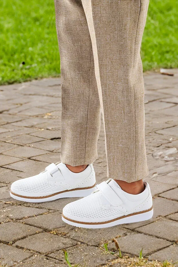 Детские туфли для мальчиков на липучке Circum Skin Velcro Kiko Kids, White — фото 3