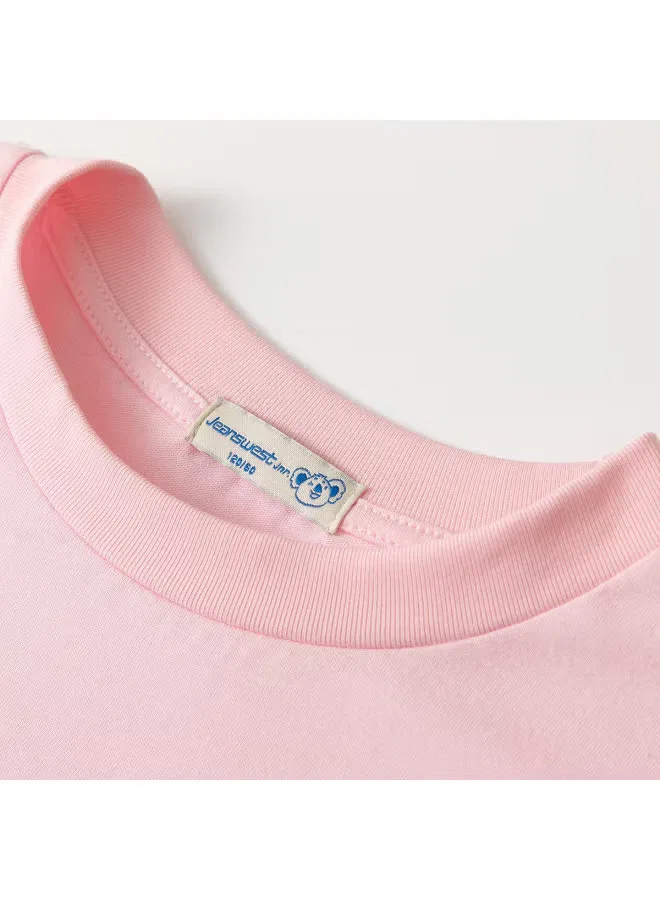 Футболка с принтом животного, короткий рукав, Jeanswest, розовый — фото 4