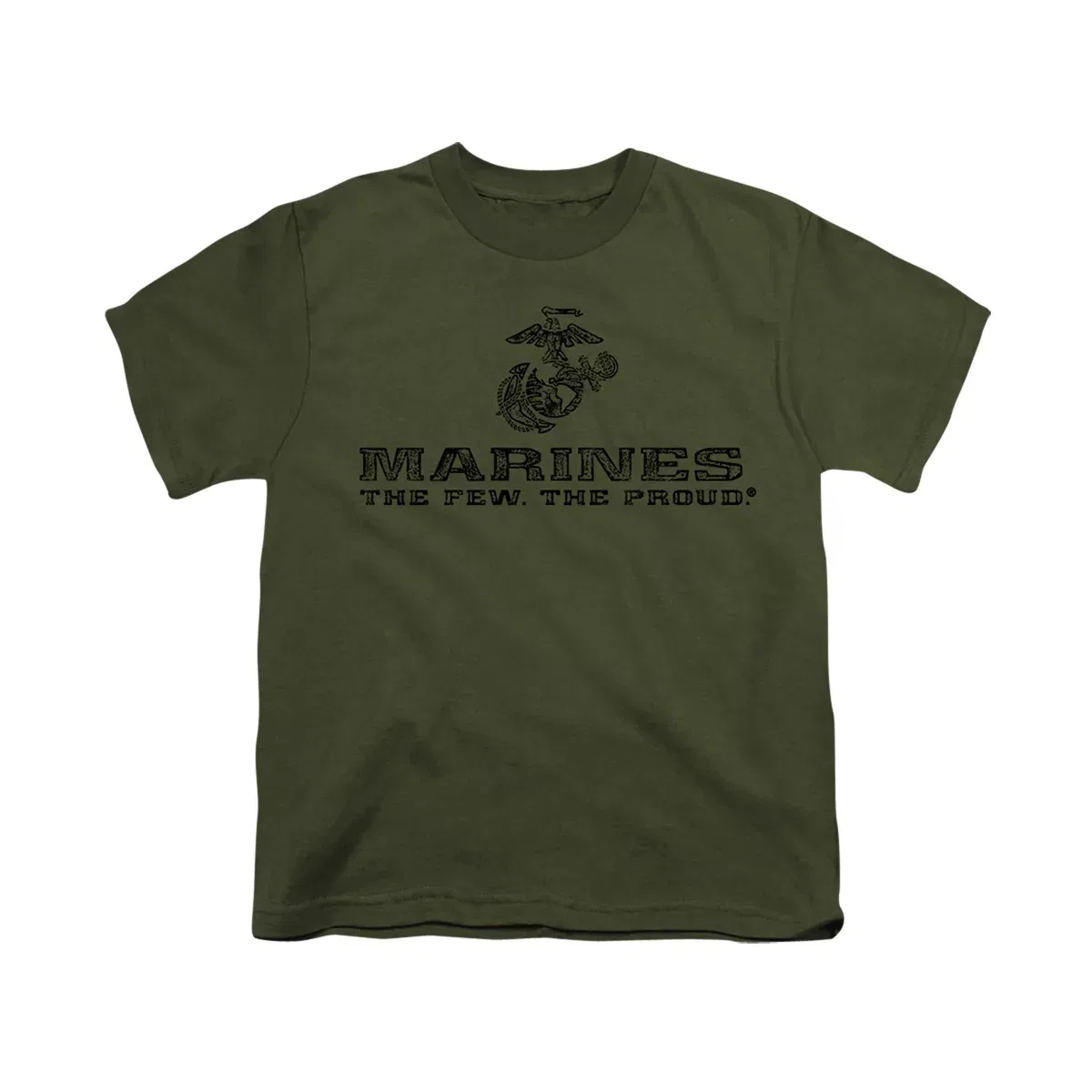 Детская футболка с принтом US Marine Corps Distressed Logo LOGOVISION, Military Green — фото 2