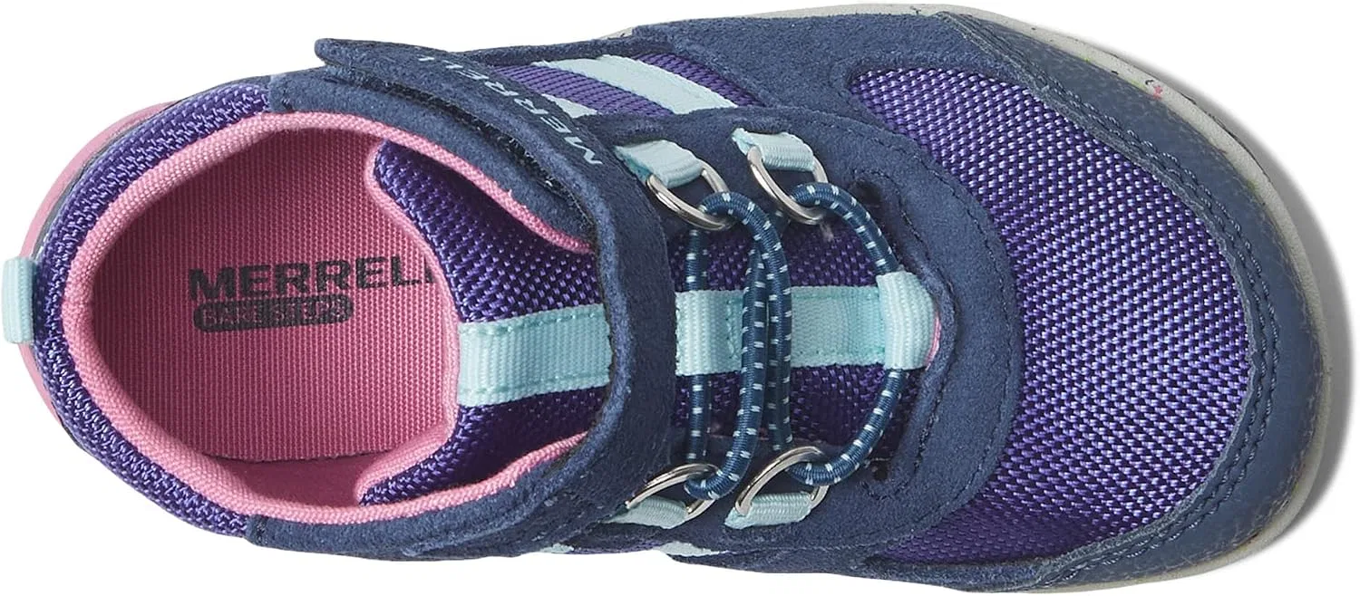 Детские ботинки для мальчиков Merrell Bare Steps Ridge Hiker Kids, Navy/Pink — фото 2
