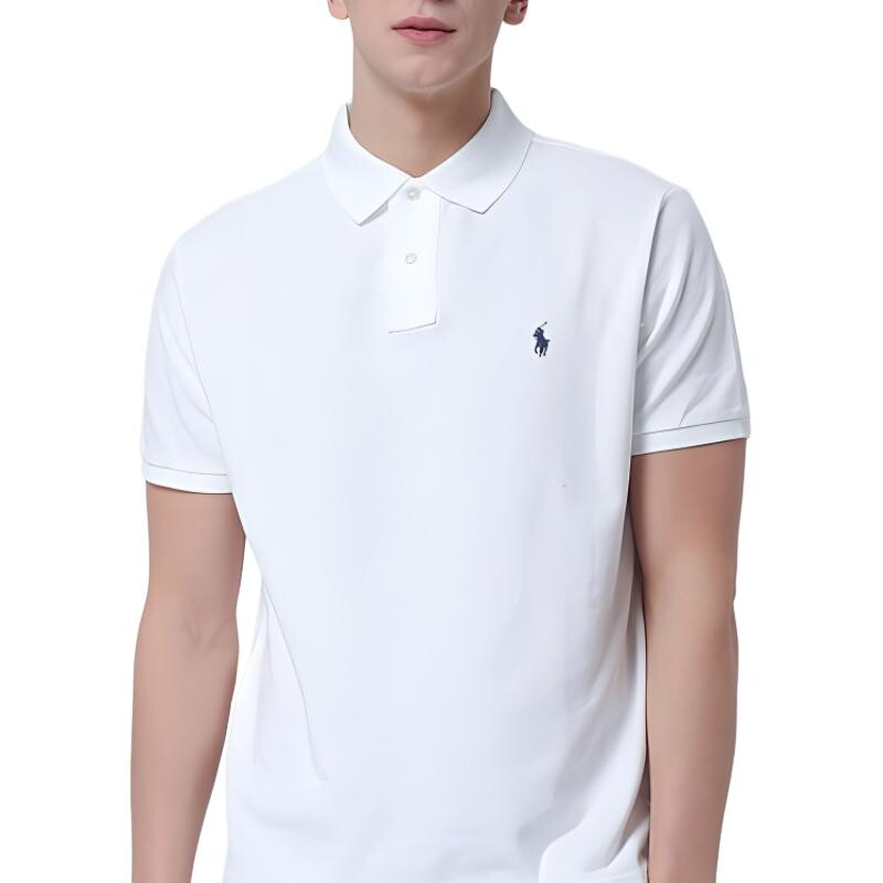 Классическая рубашка-поло с вышитым логотипом Polo Ralph Lauren, Белый — фото 3