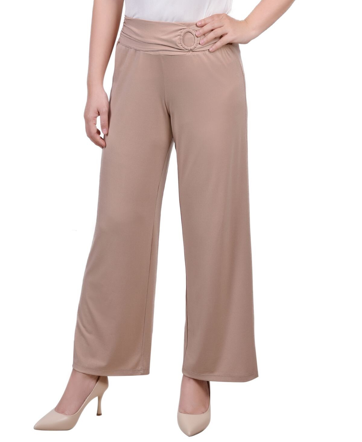 

Миниатюрные укороченные брюки без застежки с поясом NY Collection