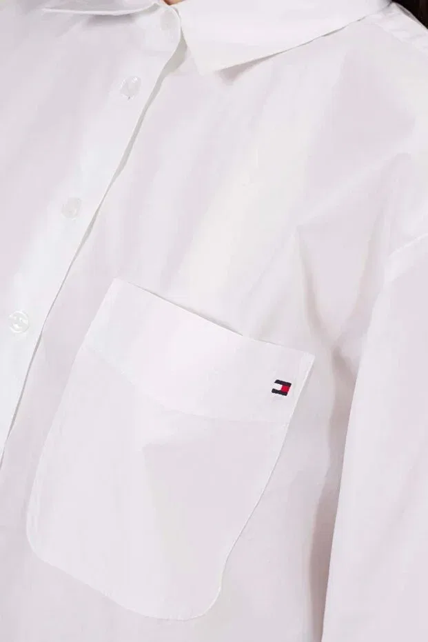 Женская рубашка из поплина с длинным рукавом Tommy Hilfiger, Th Optic White — фото 2