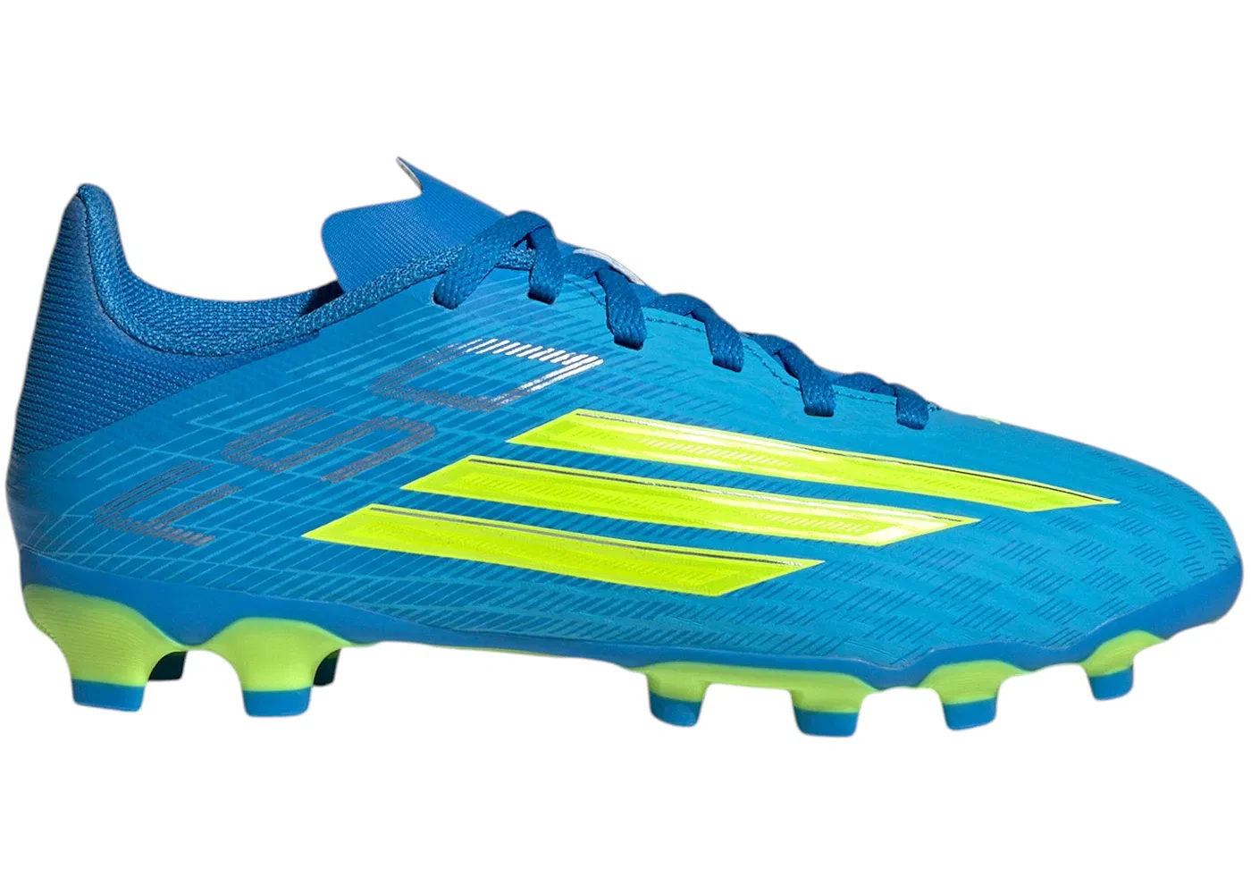 Детские бутсы с длинным рукавом Adidas F50 League MG Ice Cold Precision Pack, Lucid Ray Blue/Team Solar Yellow 2/Lucid Aquamarine