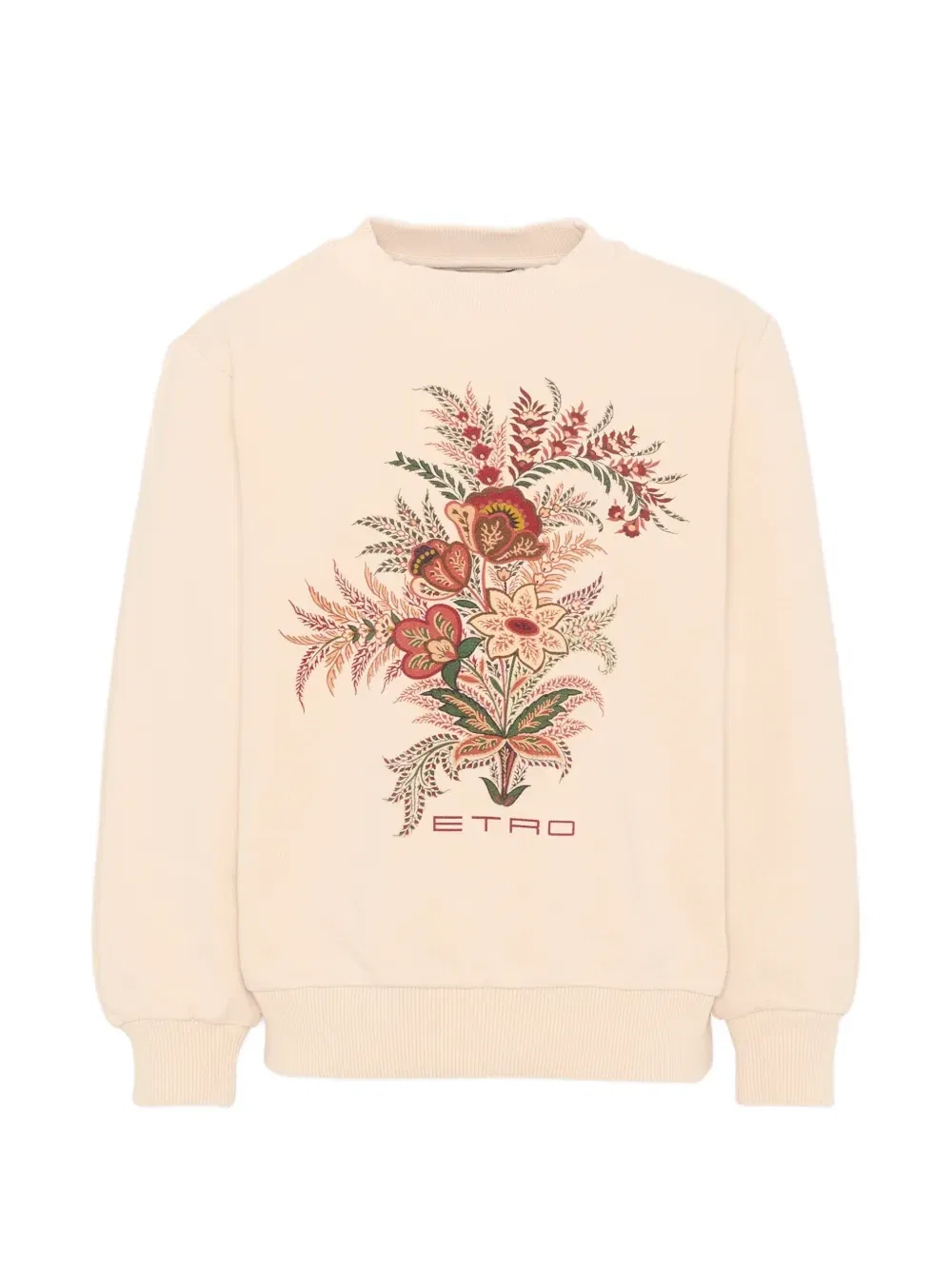 Свитер с цветочным принтом Etro Kids, бежевый