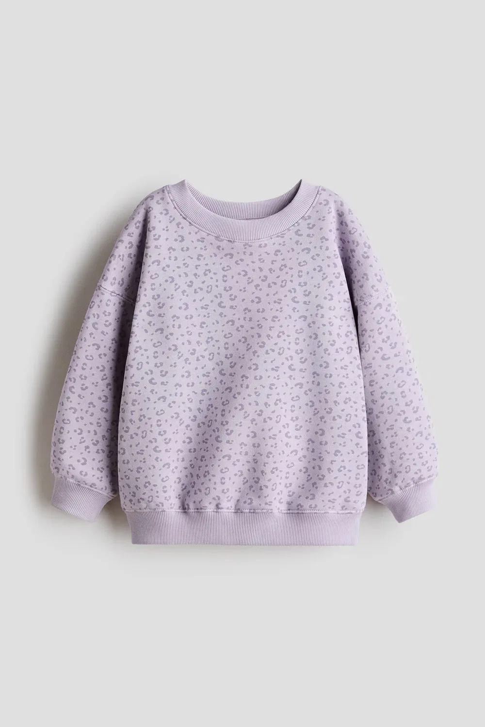 Свободная толстовка с начесом на внутренней стороне H&M, Mattlila/Leopardenmuster