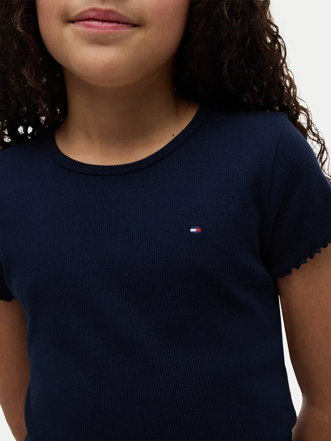 Футболка приталенного кроя для девочки Tommy Hilfiger, темно-синий — фото 4