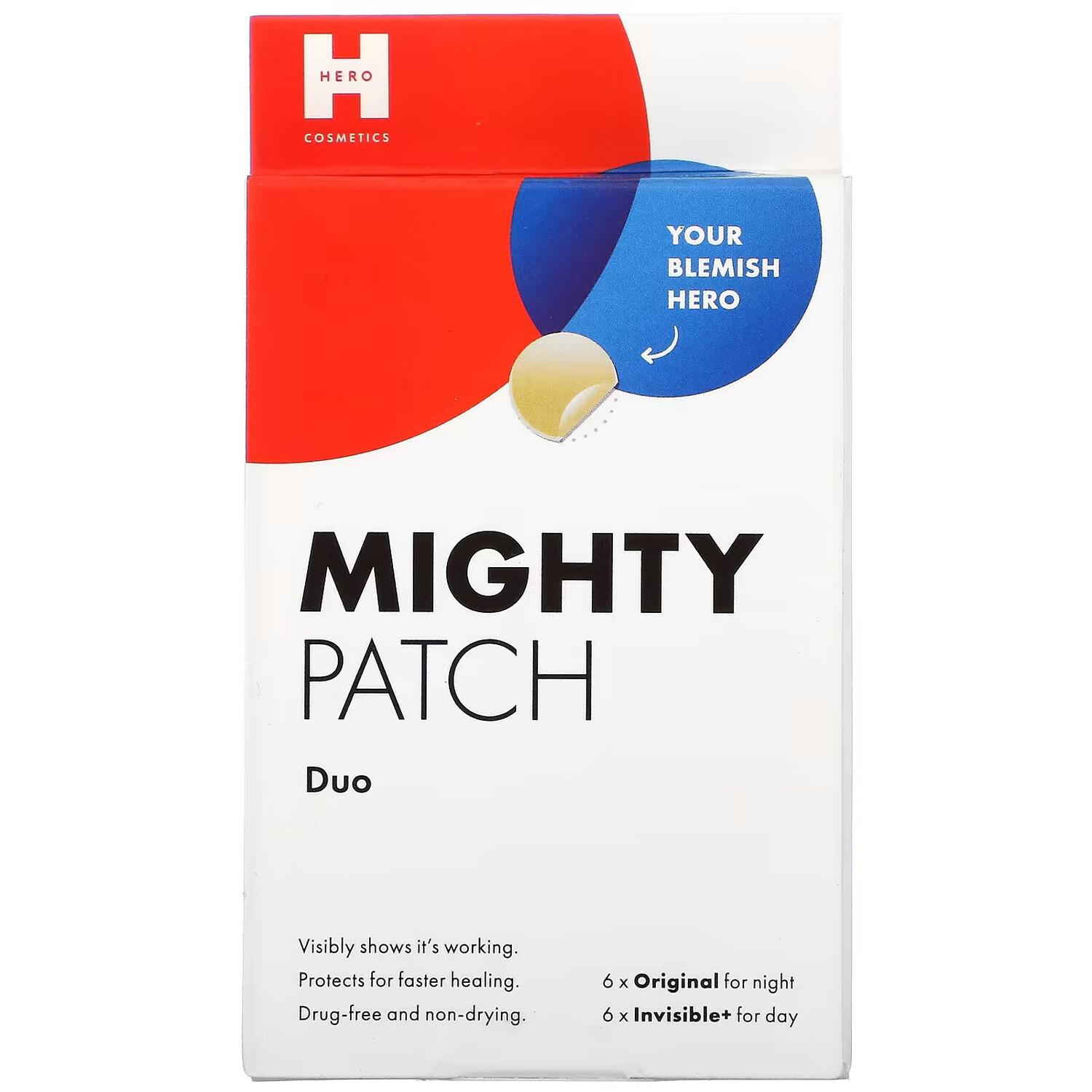 

Hero Cosmetics, Mighty Patch Duo, 6 оригинальных + 6 невидимых патчей