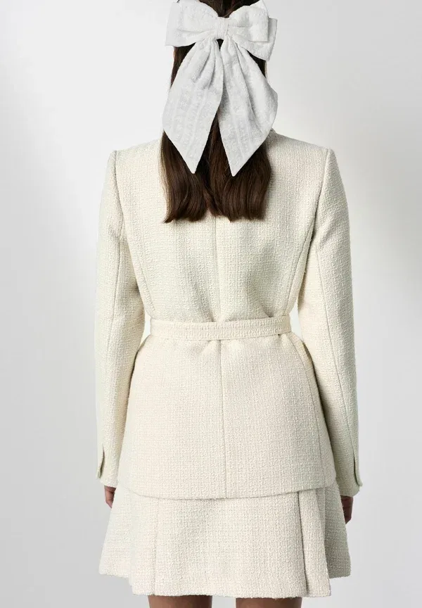 Блейзер из полиэстера Tabitha Simmons x Boucle Belted Blazer, Next, Ecru, экрю — фото 2