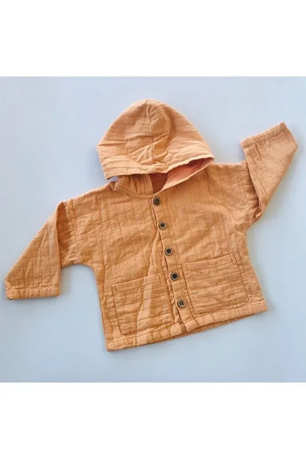 Детский кардиган с капюшоном Conroy hooded button-front tetra organic muslin Aydodo, Orange