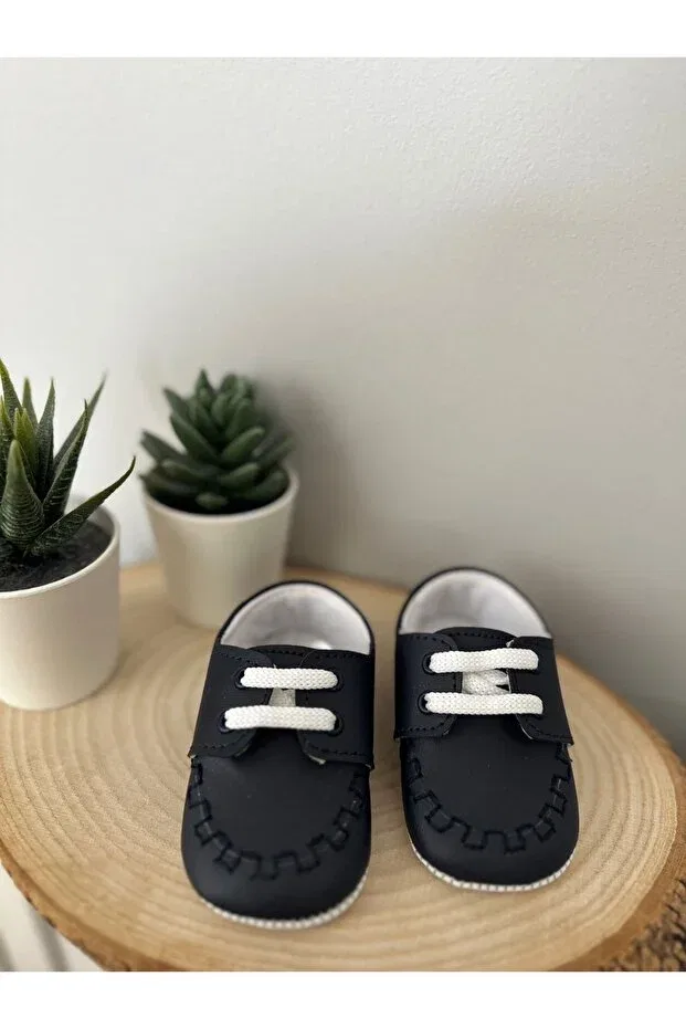 Детские ботиночки для мальчиков на шнуровке Mamamete, Navy Blue — фото 2