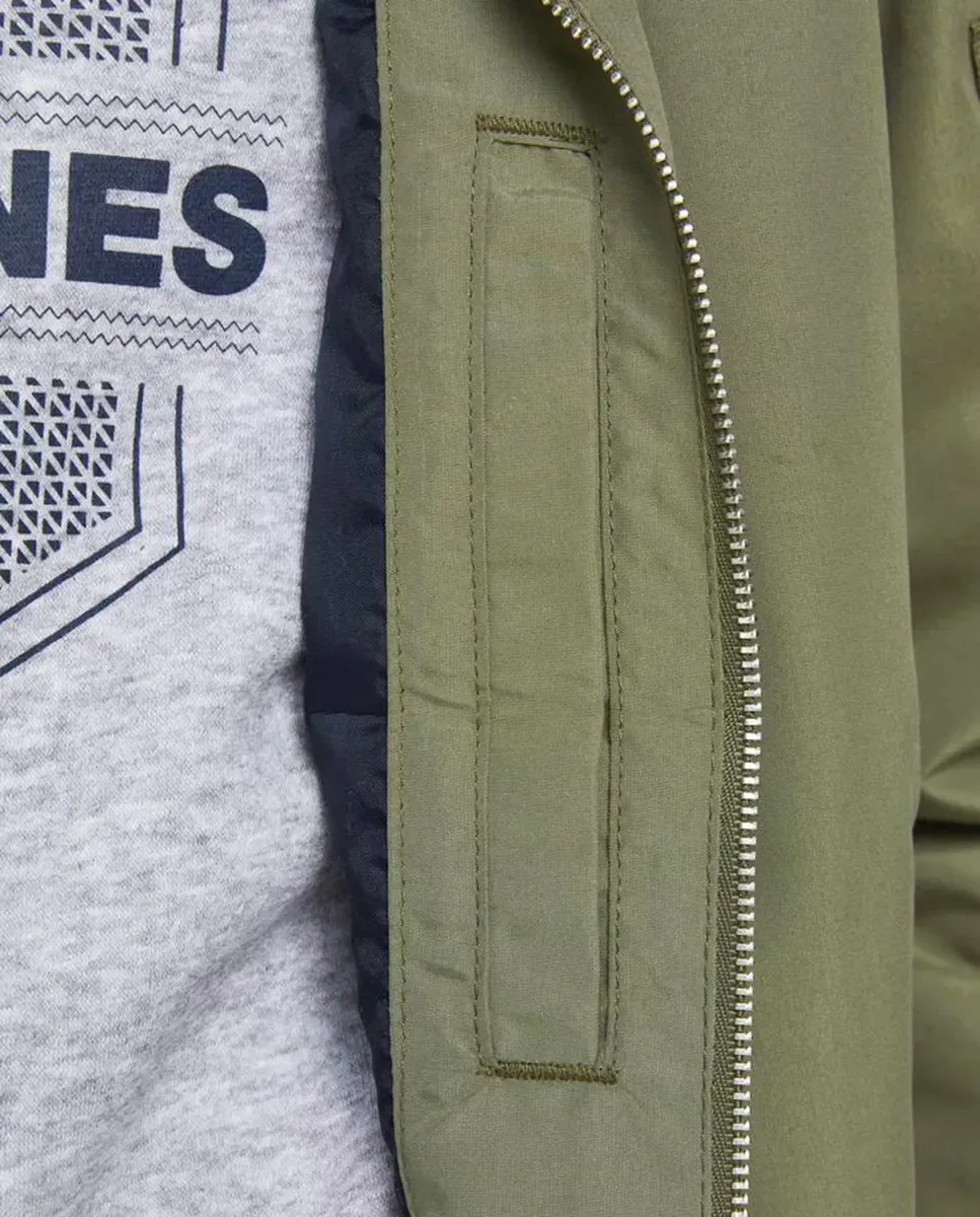 Детская куртка-бомбер для мальчиков вискозная Jack & Jones, Verde — фото 4