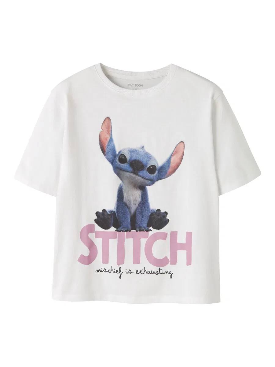Футболка «Stitch» белого цвета TWO SOON