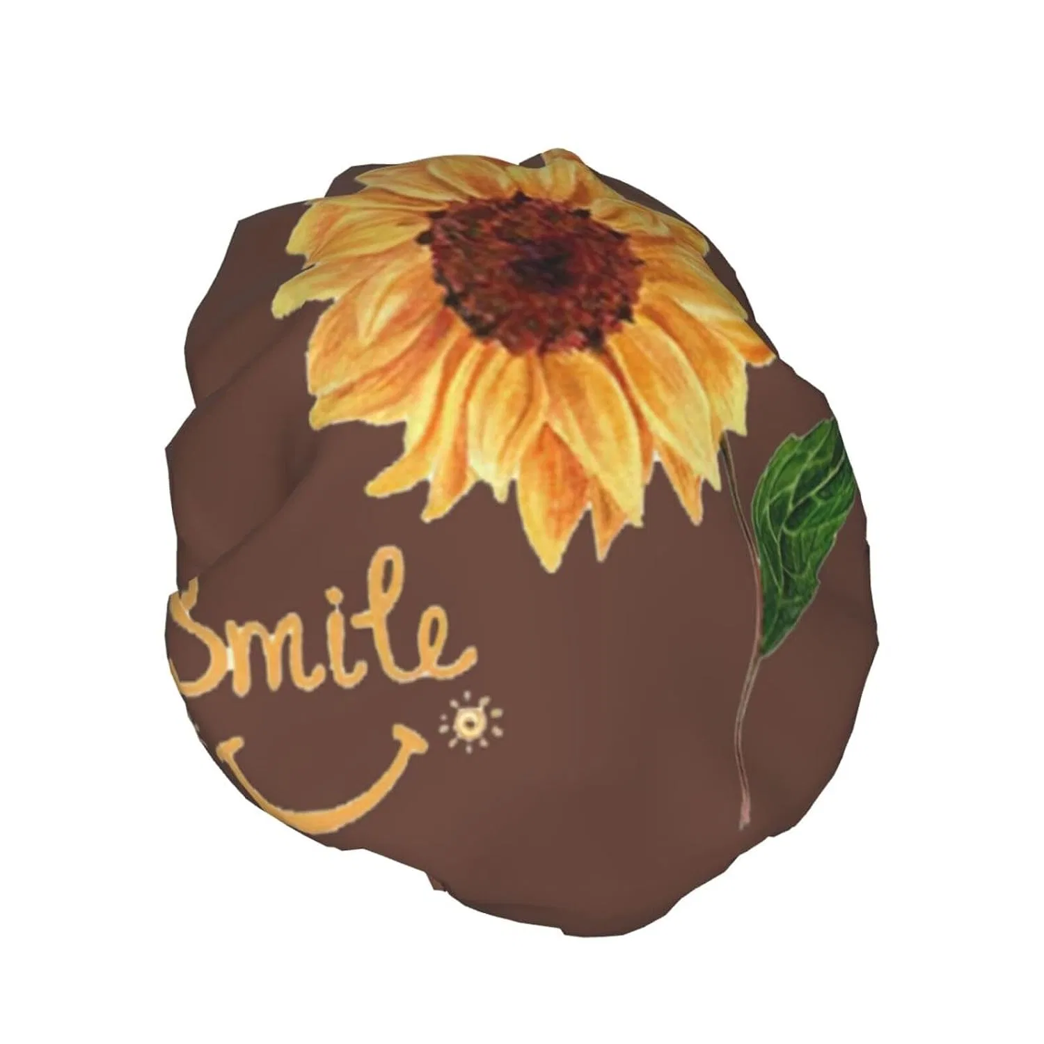 Двойная водонепроницаемая шапочка для душа с принтом Smile Face Sunflower, HLBSDM — фото 2