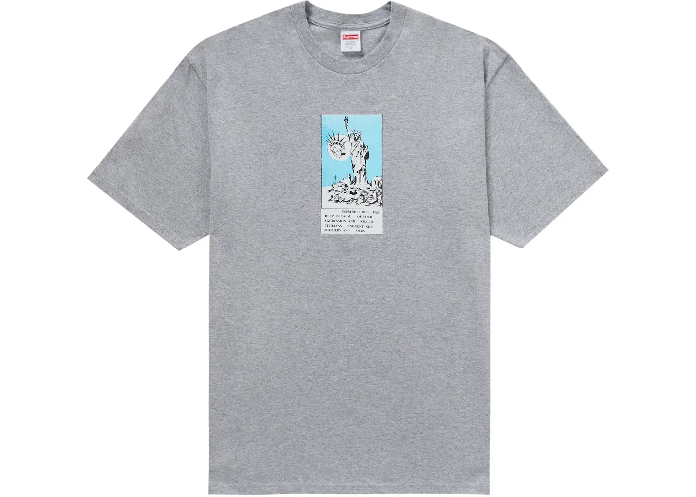 Мужская футболка с принтом Supreme Liberty Tee, Heather Grey