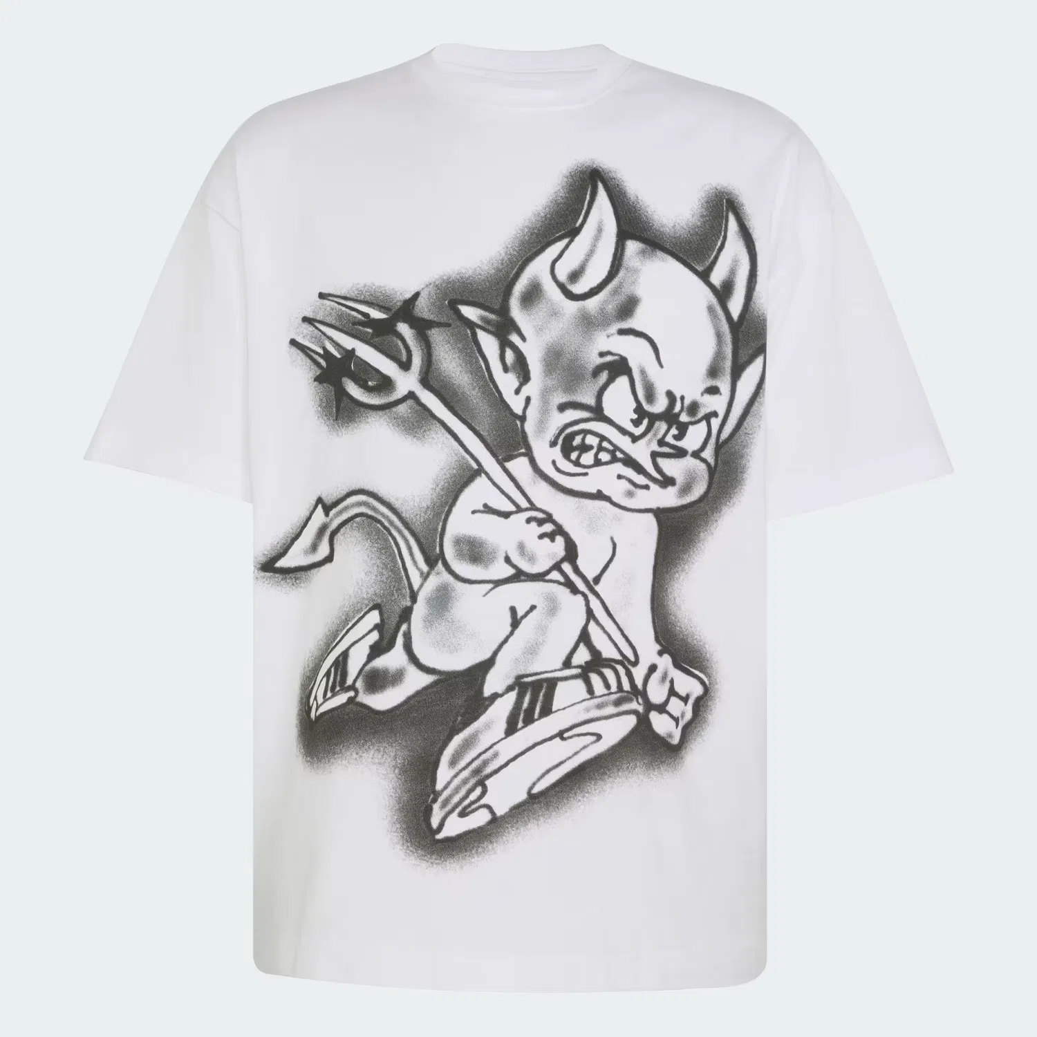 Мужская футболка свободного кроя Airbrush Tee Adidas Originals, белая — фото 4