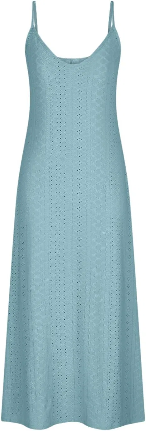 Женское макси-платье с вырезами V-образным вырезом, Light Blue — фото 3
