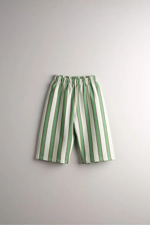 Детские брюки для девочек свободного кроя Bondberro, Green Striped