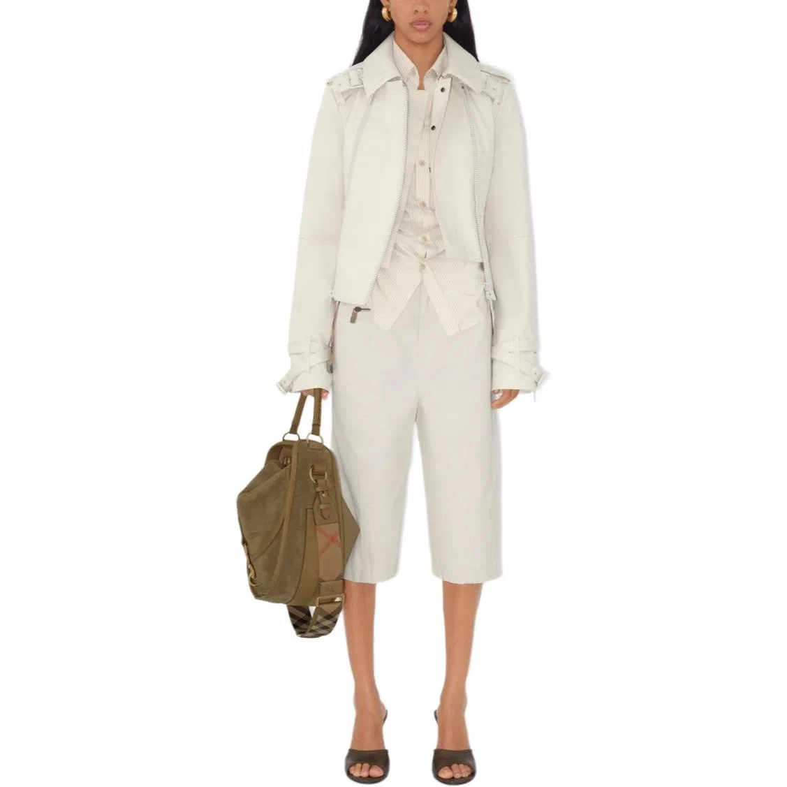 Женский хлопковый тренч Burberry, Sail White — фото 3