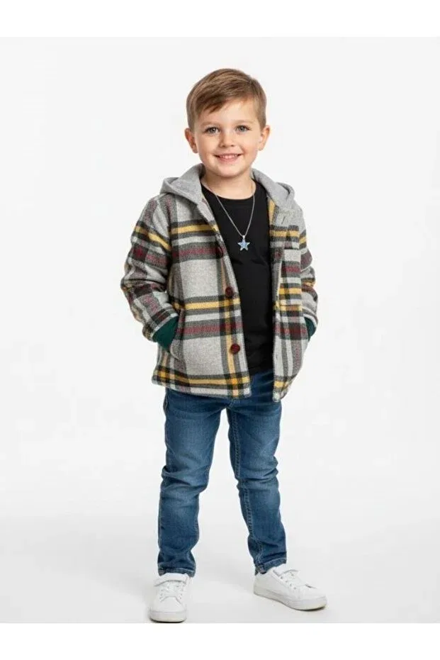 Детская рубашка с принтом с капюшоном Zekids, Green — фото 4