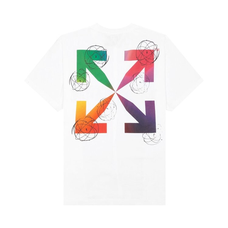 Футболка мужская Off-White Futura Atoms свободного кроя, белый — фото 3