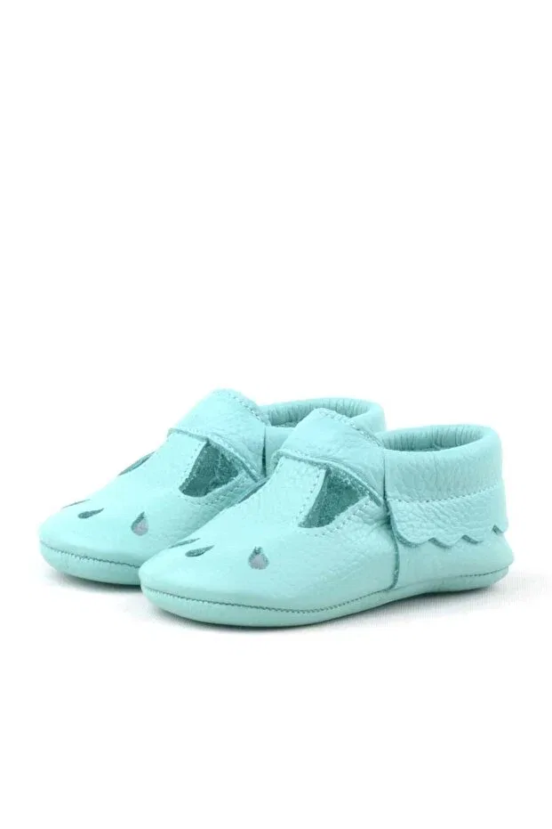 Детские пинетки из натуральной кожи с моделью Bubbles Hapshoe, Green — фото 4