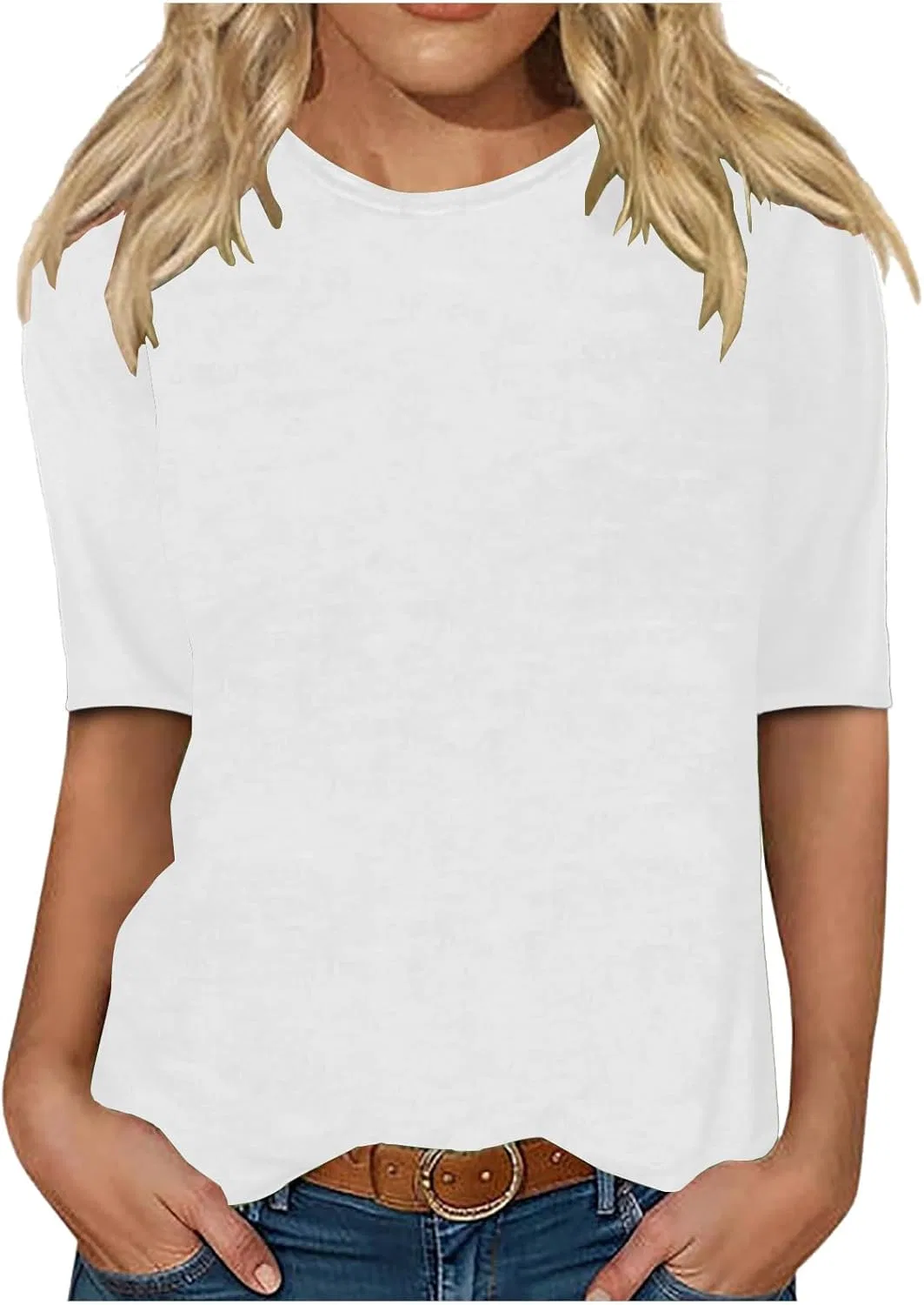 Женская свободная футболка с круглым вырезом Vintage, White