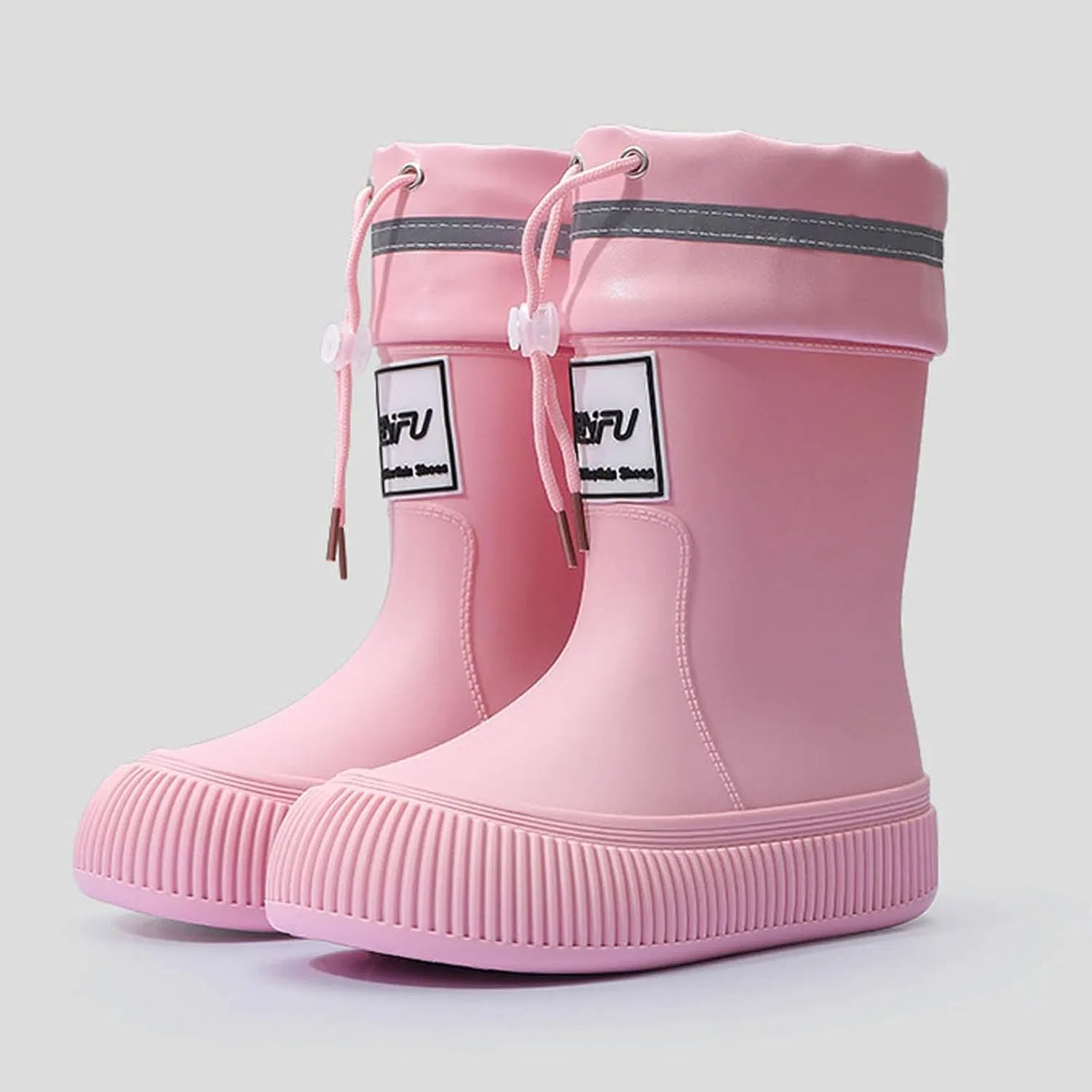 Детские резиновые сапоги для девочек с регулируемой манжетой, Pink — фото 2