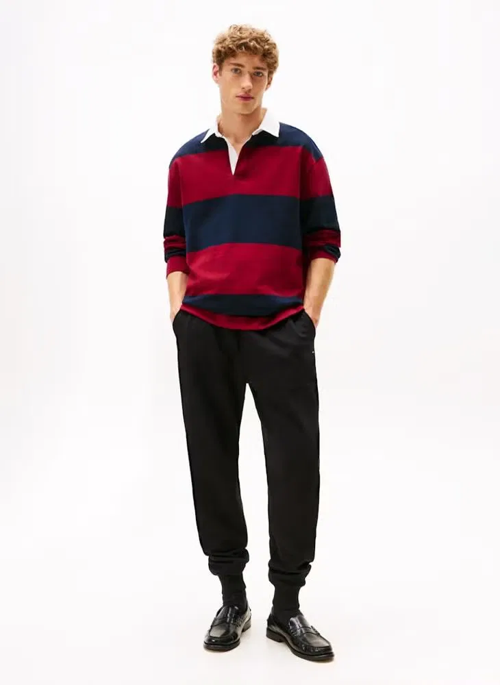 Джоггеры с вышивкой флага на манжетах Tommy Hilfiger, черный — фото 4