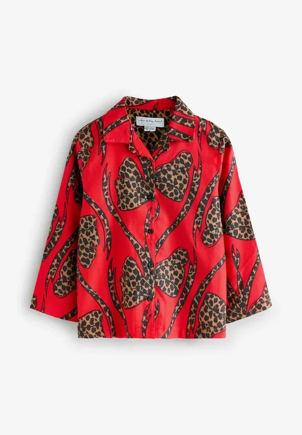 Пижамный комплект, хлопок, Regular fit - button through set, Never Fully Dressed, красный, bow — фото 2
